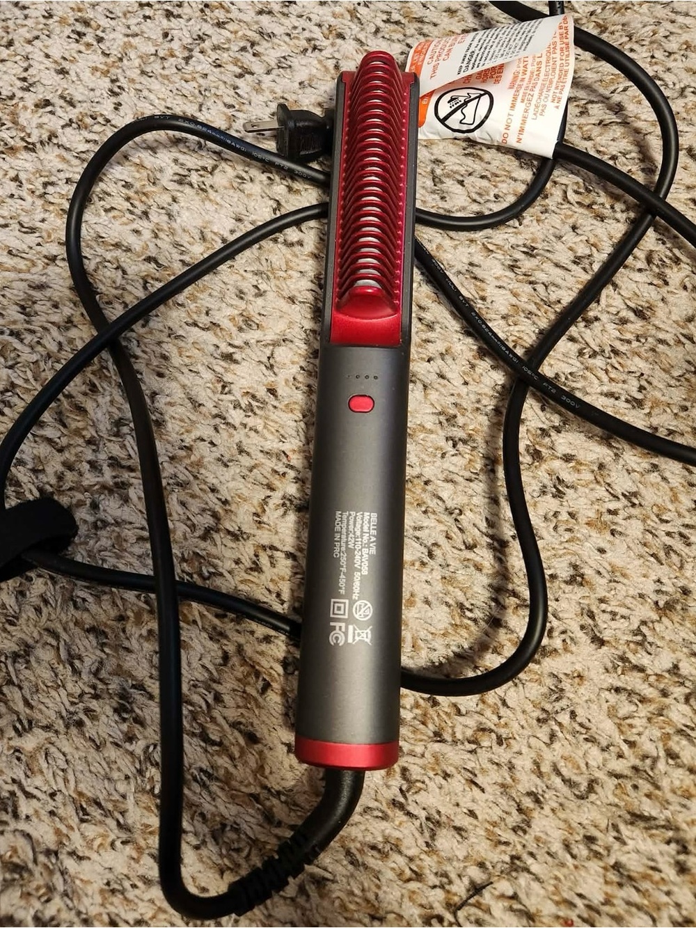 Belle A Vie Hair Straightening Brush Heated Styling Comb